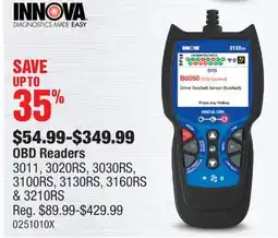 PartSource INNOVA OBD Readers offer