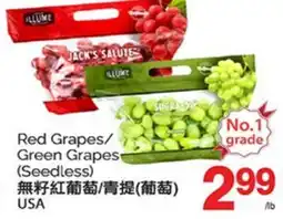 T&T Supermarket GREEN GRAPES/GREEN GRAPES (SEEDLESS) offer