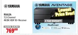 2001 Audio Video RXA2A YAMAHA 7.2-Channel 4K/8K HDR 10+ Receiver offer