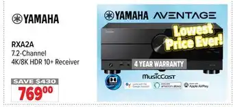 2001 Audio Video RXA2A YAMAHA 7.2-Channel 4K/8K HDR 10+ Receiver offer