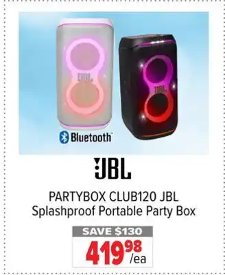 2001 Audio Video PARTYBOX CLUB120 JBL Splashproof Portable Party Box offer