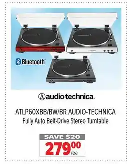 2001 Audio Video ATLP60XBB/BW/BR AUDIO-TECHNICA Fully Auto Belt-Drive Stereo Turntable offer