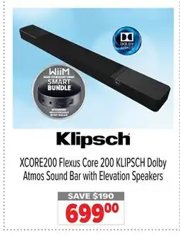 2001 Audio Video XCORE200 Flexus Core 200 KLIPSCH Dolby Atmos Sound Bar with Elevation Speakers offer