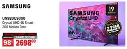 2001 Audio Video UN98DU9000 98 Crystal UHD 4K Smart - 200 Motion Rate offer