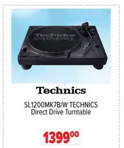 2001 Audio Video SL1200MK7B/W TECHNICS Direct Drive Turntable offer