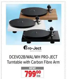 2001 Audio Video DCEVO2B/WAL/WH PRO-JECT Turntable with Carbon Fibre Arm offer