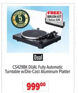 2001 Audio Video CS429BK DUAL Fully Automatic Turntable w/Die-Cast Aluminum Platter offer