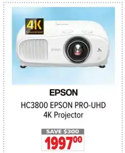2001 Audio Video HC3800 EPSON PRO-UHD 4K Projector offer