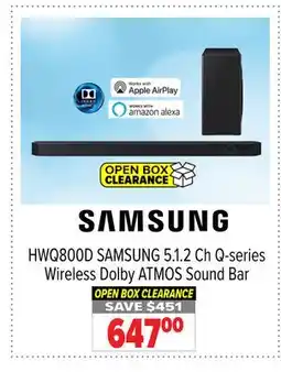 2001 Audio Video HWQ800D SAMSUNG 5.1. 2 Ch Q-series Wireless Dolby ATMOS Sound Bar offer