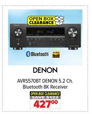 2001 Audio Video AVRS570BT DENON 5.2 Ch. Bluetooth 8K Receiver offer