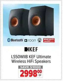 2001 Audio Video LS50WIIB KEF Ultimate Wireless HiFi Speakers offer