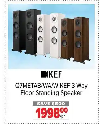 2001 Audio Video Q7METAB/WA/W KEF 3 Way Floor Standing Speaker offer