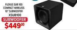 2001 Audio Video XSUB100 FLEXUS SUB 100 COMPACT WIRELESS 10 SUBWOOFER offer