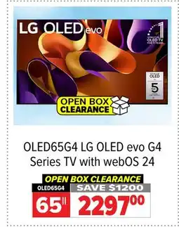 2001 Audio Video OLED65G4 65 OLED evo G4 Series TV with webOS 24 offer