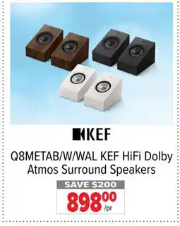 2001 Audio Video Q8METAB/W/WAL KEF HiFi Dolby Atmos Surround Speakers offer