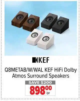 2001 Audio Video Q8METAB/W/WAL KEF HiFi Dolby Atmos Surround Speakers offer