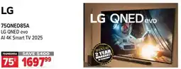2001 Audio Video 75QNED85A LG 75 QNED evo AI 4K Smart TV 2025 offer
