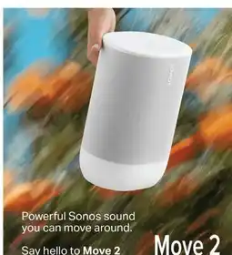 2001 Audio Video MOVE2US1B/W SONOS PORTABLE SPEAKERS offer