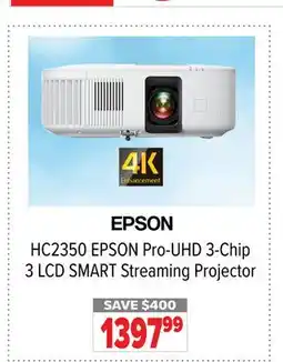 2001 Audio Video HC2350 Pro-UHD 3-Chip 3 LCD SMART Streaming Projector offer