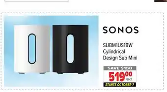 2001 Audio Video SUBM1US1BW Cylindrical Design Sub Mini offer