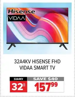 2001 Audio Video 32A4KV HISENSE FHD VIDAA SMART TV 32 offer