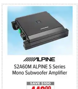 2001 Audio Video S2A60M ALPINE S Series Mono Subwoofer Amplifier offer