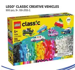 Canadian Tire LEGO CLASSIC CREATIVE VEHICLES offer