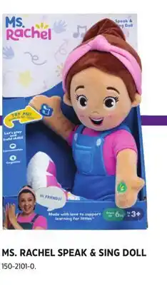 Canadian Tire Ms. Rachel Speak & Sing Doll offer