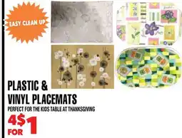 Len's Mill Stores PLASTIC & PLASTIC & VINYL PLACEMATS offer