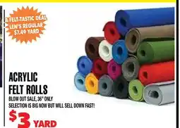 Len's Mill Stores ACRYLIC FELT ROLLS offer