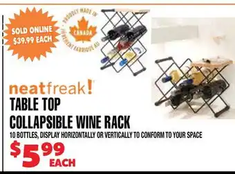 Len's Mill Stores TABLE TOP COLLAPSIBLE WINE RACK offer