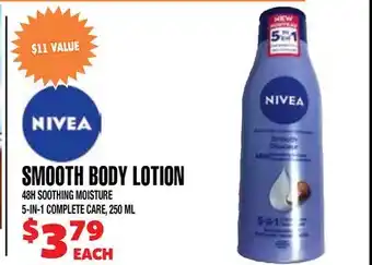 Len's Mill Stores SMOOTH BODY LOTION 48H SOOTHING MOISTURE 5-IN-1 COMPLETE CARE, 250 ML offer