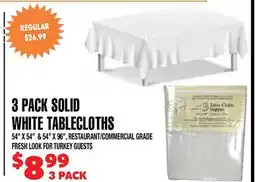 Len's Mill Stores 3 PACK SOLID WHITE TABLECLOTHS offer