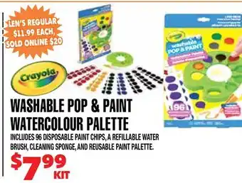Len's Mill Stores WASHABLE POP & WATERCOLOUR PALETTE offer