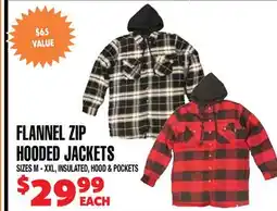 Len's Mill Stores FLANNEL ZIP HOODED JACKETS offer