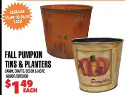 Len's Mill Stores FALL PUMPKIN TINS & PLANTERS PLANTERS offer