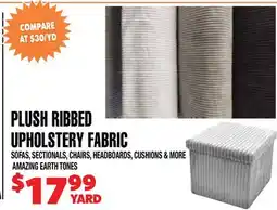 Len's Mill Stores PLUSH RIBBED UPHOLSTERY FABRIC offer