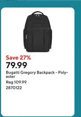 Staples Bugatti Gregory Backpack - Polyester offer