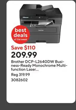 Staples Brother DCP-L2640DW Business-Ready Monochrome Multifunction Laser Printer offer