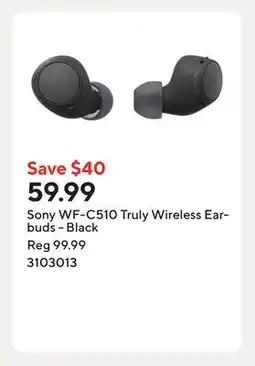 Staples Sony WF-C510 Truly Wireless Earbuds - Black offer