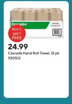 Staples Cascade Hand Roll Towel, 12 pk offer