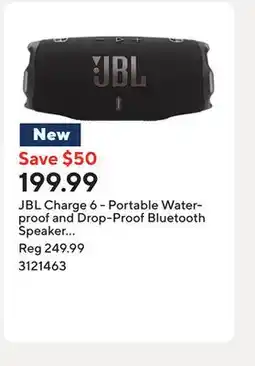 Staples JBL Charge 6 - Portable Waterproof and Drop-Proof Bluetooth Speaker - Black offer