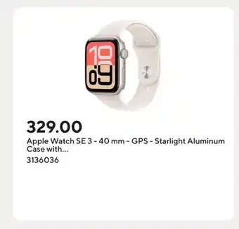 Staples Apple Watch SE 3 - 40 mm - GPS - Starlight Aluminum Case with Starlight Sport Band - S/M offer
