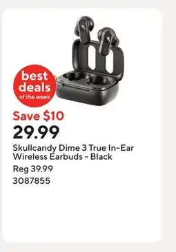 Staples Skullcandy Dime 3 True In-Ear Wireless Earbuds - Black offer