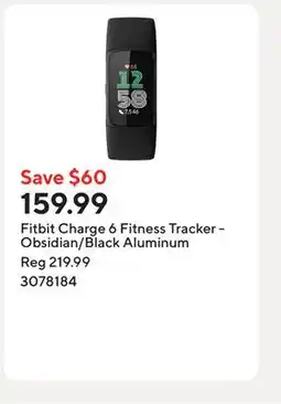 Staples Fitbit Charge 6 Fitness Tracker - Obsidian/Black Aluminum offer