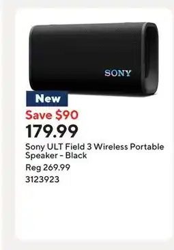 Staples Sony ULT Field 3 Wireless Portable Speaker - Black offer