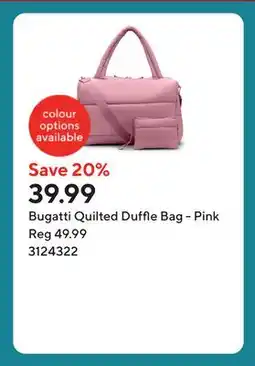 Staples Bugatti Quilted Duffle Bag - Pink offer