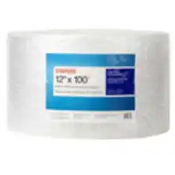 Staples Staples Premium Bubble Wrap Roll, 12 x 100', 5/16 Bubbles, Clear offer