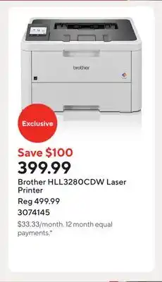 Staples Brother HLL3280CDW Laser Printer offer