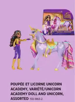 Canadian Tire UNICORN ACADEMY DOLL AND UNICORN, ASSORTED offer